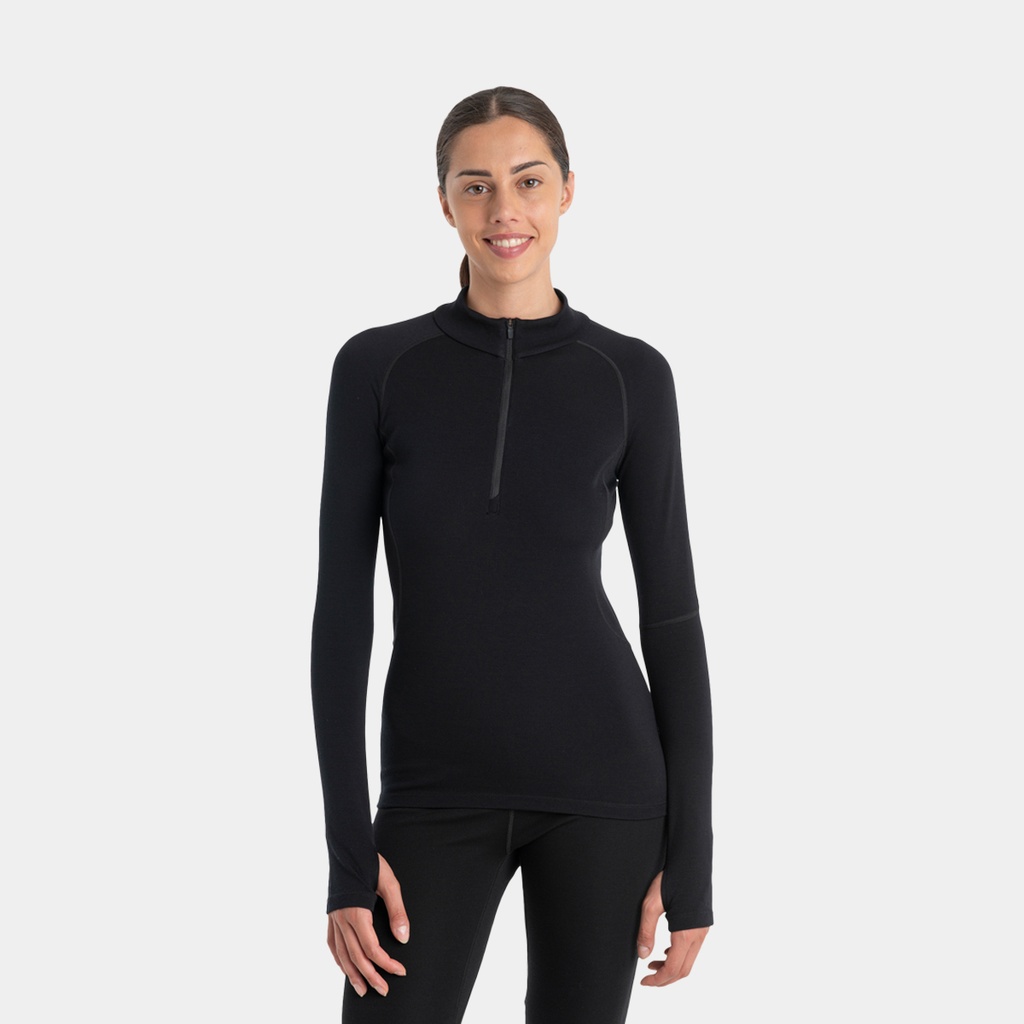 MerinoFine Polar Long Sleeves Half Zip 300 Women Black