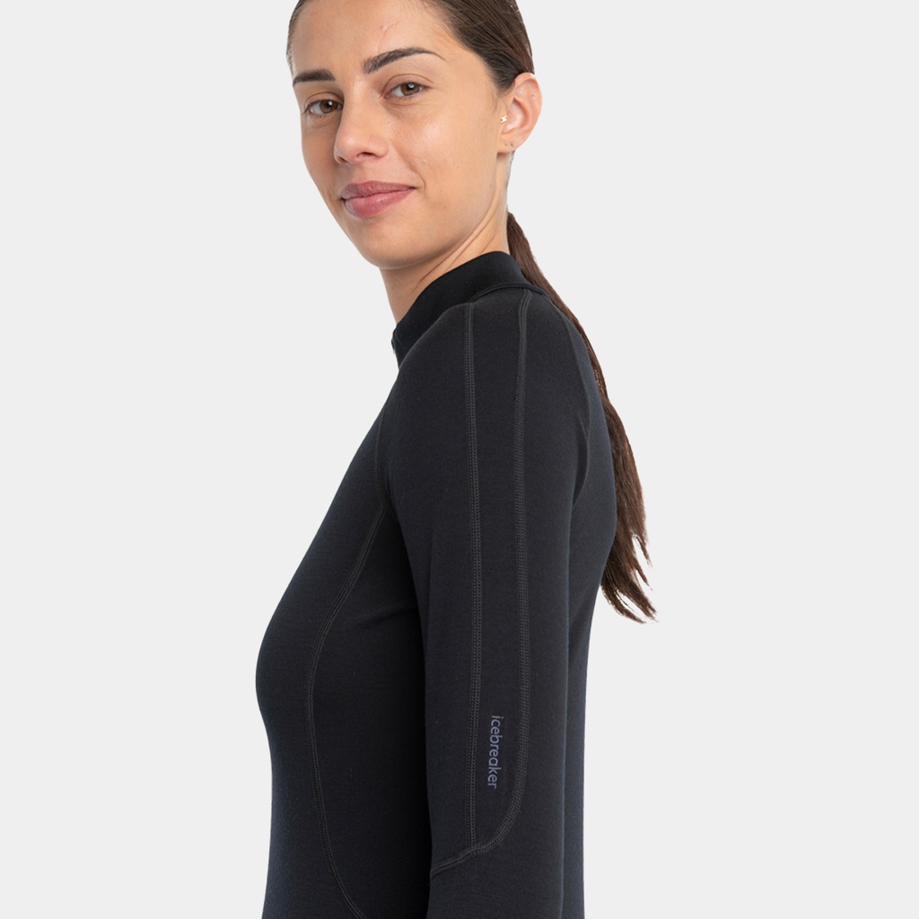 MerinoFine Polar Long Sleeves Half Zip 300 Women Black