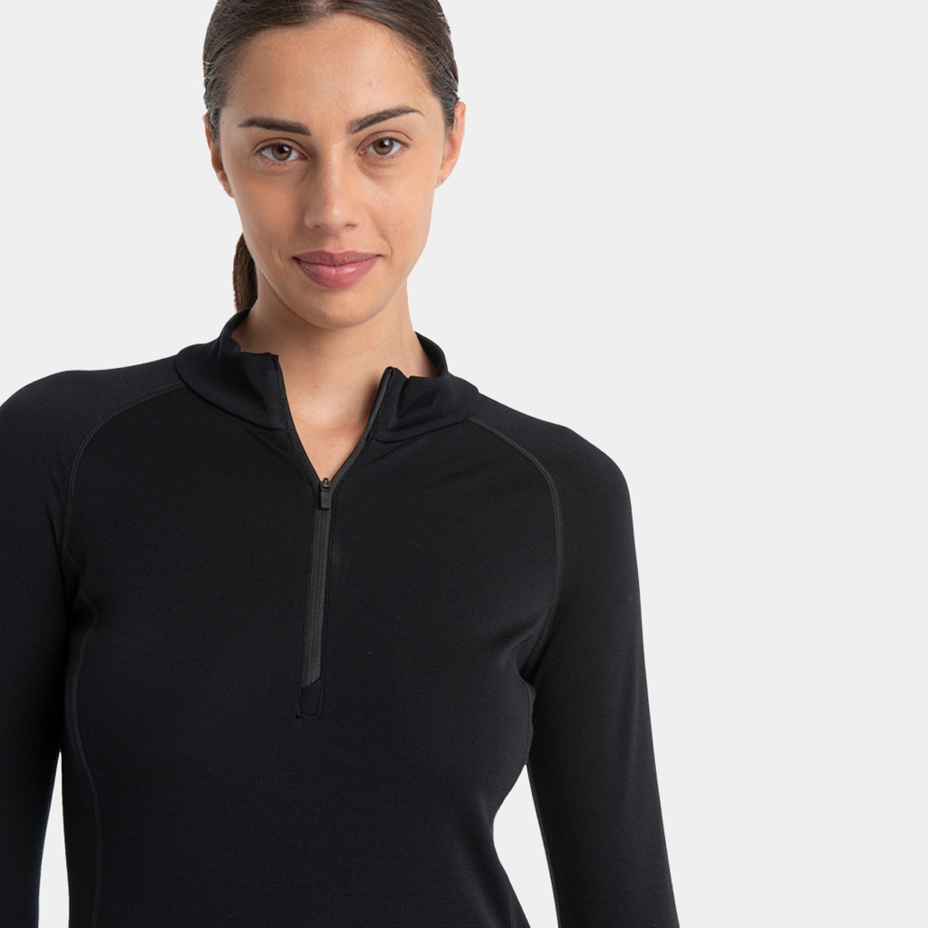MerinoFine Polar Long Sleeves Half Zip 300 Women Black