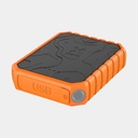 100W Rugged Flashlight Power Bank 40.000mAh Torch Black / Orange