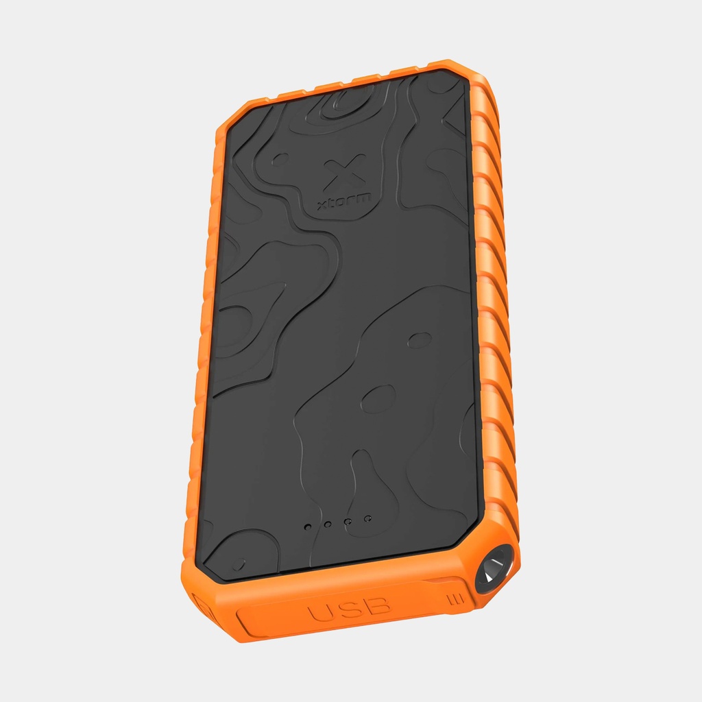 100W Rugged Flashlight Power Bank 40.000mAh Torch Black / Orange