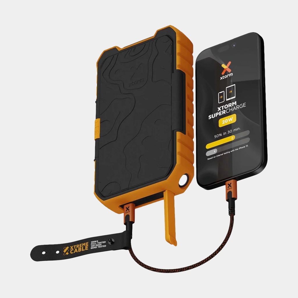 100W Rugged Flashlight Power Bank 40.000mAh Torch Black / Orange