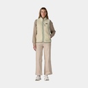 Retro Pile Fleece Vest Women Natural w/Ellwood Green