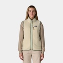 Retro Pile Fleece Vest Women Natural w/Ellwood Green