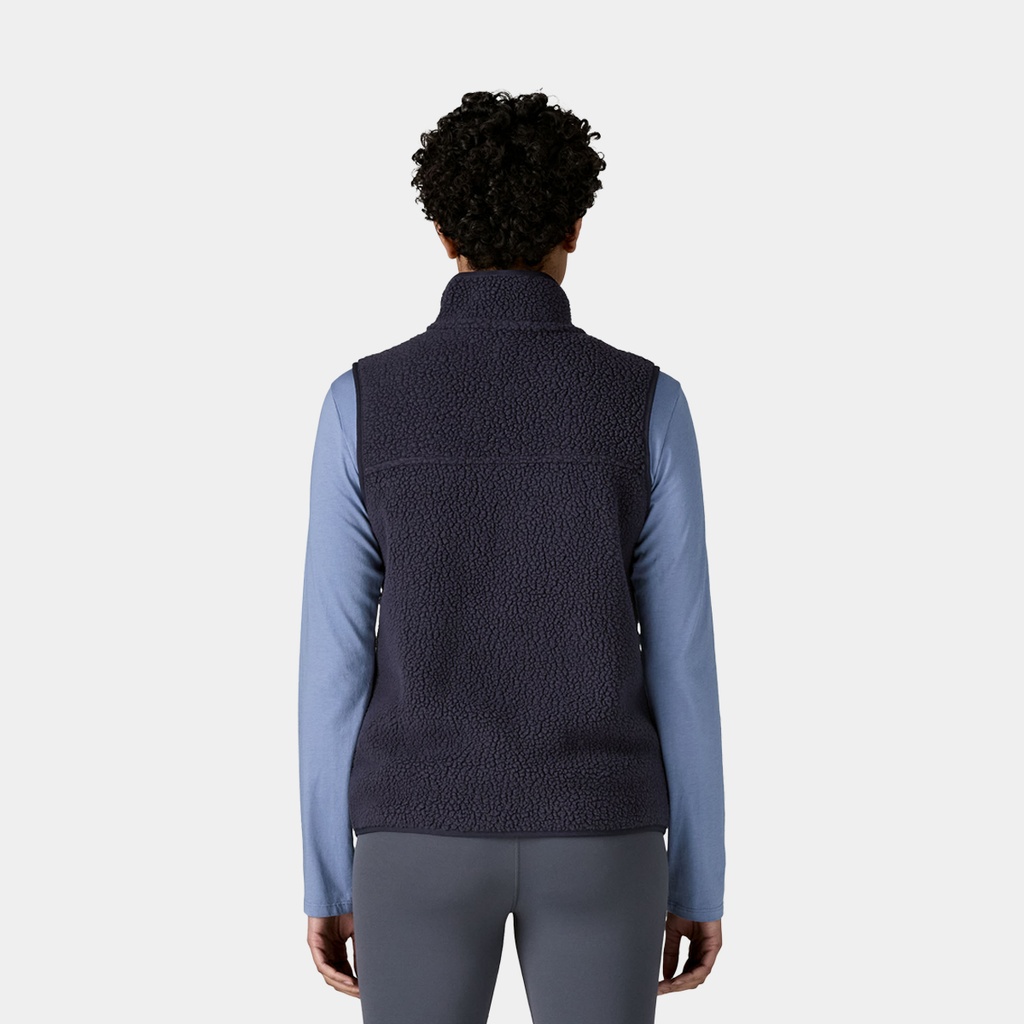 Retro Pile Fleece Vest Women Natural w/Ellwood Green