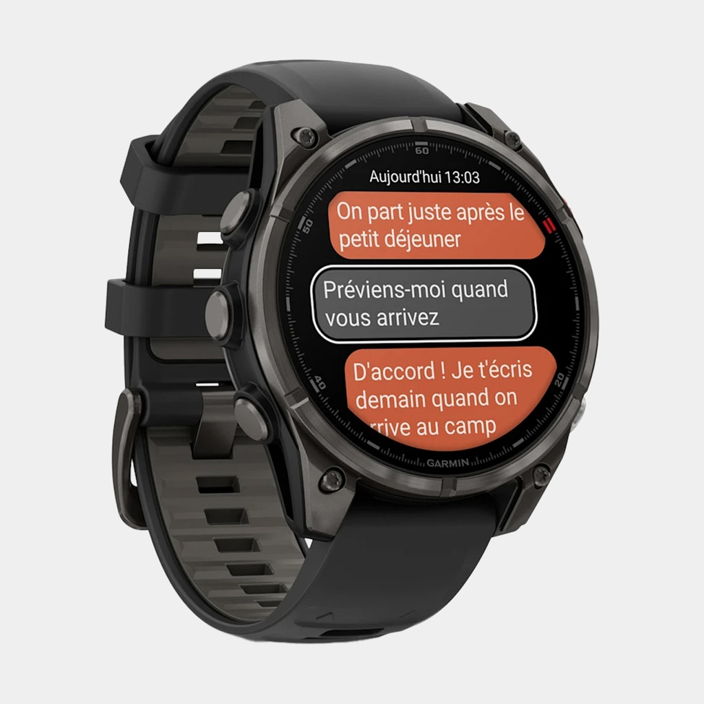 Fenix 8 Pro - Amoled Sapphire Titanium Carbon Grey DLC w/ Black / Pebble Gray Silicone Band