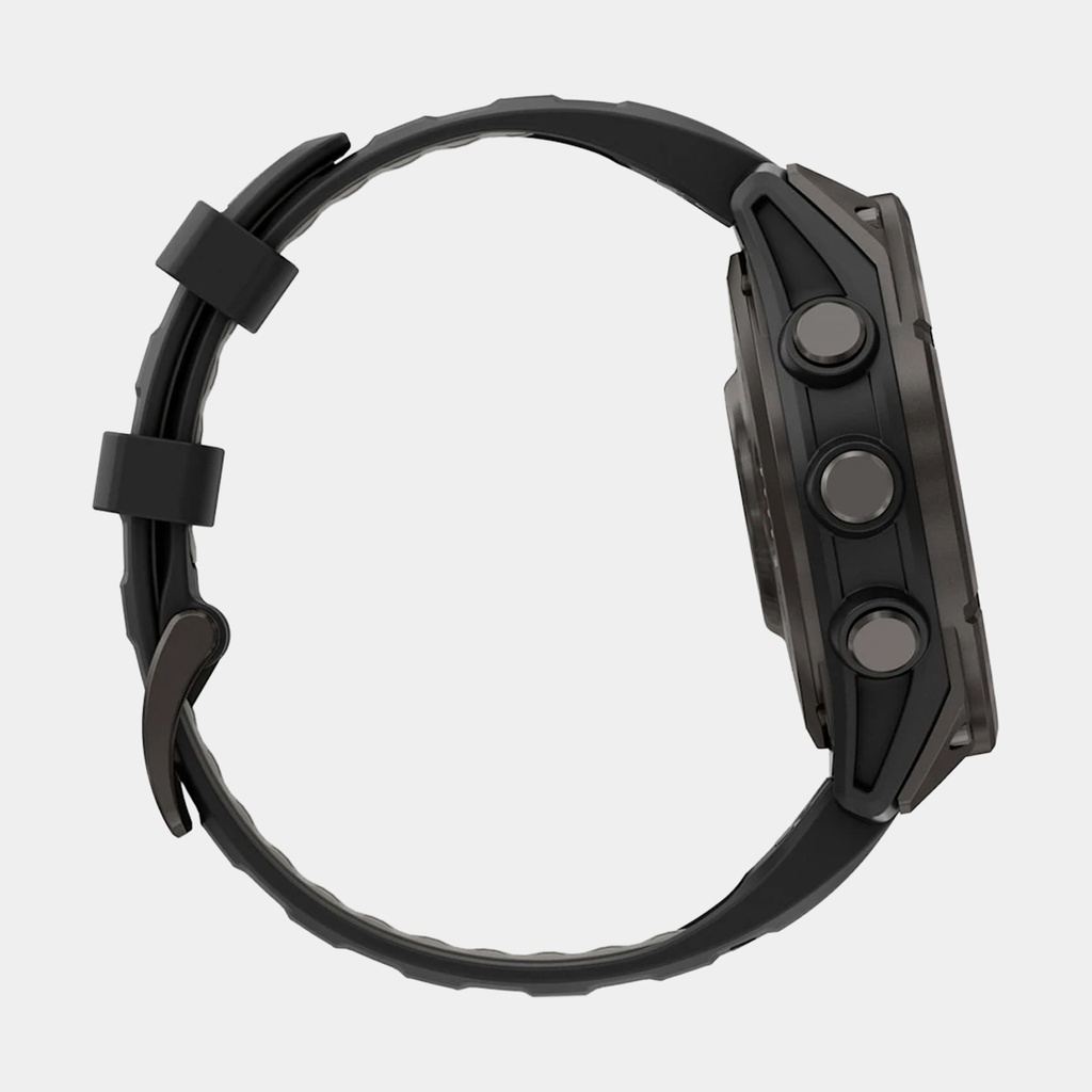 Fenix 8 Pro - Amoled Sapphire Titanium Carbon Grey DLC w/ Black / Pebble Gray Silicone Band