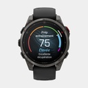 Fenix 8 Pro - Amoled Sapphire Titanium Carbon Grey DLC w/ Black / Pebble Gray Silicone Band