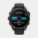 Fenix 8 Pro - Amoled Sapphire Titanium Carbon Grey DLC w/ Black / Pebble Gray Silicone Band