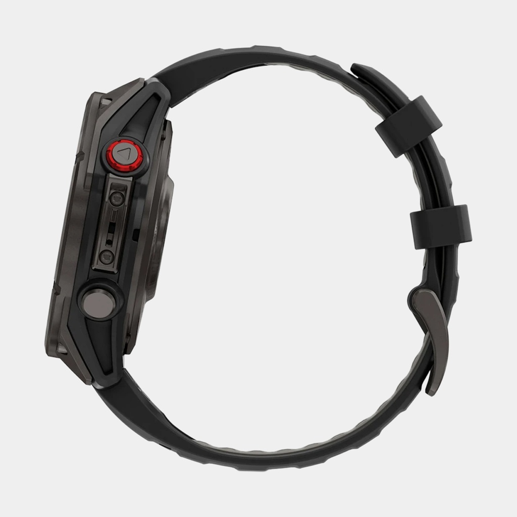 Fenix 8 Pro - Amoled Sapphire Titanium Carbon Grey DLC w/ Black / Pebble Gray Silicone Band