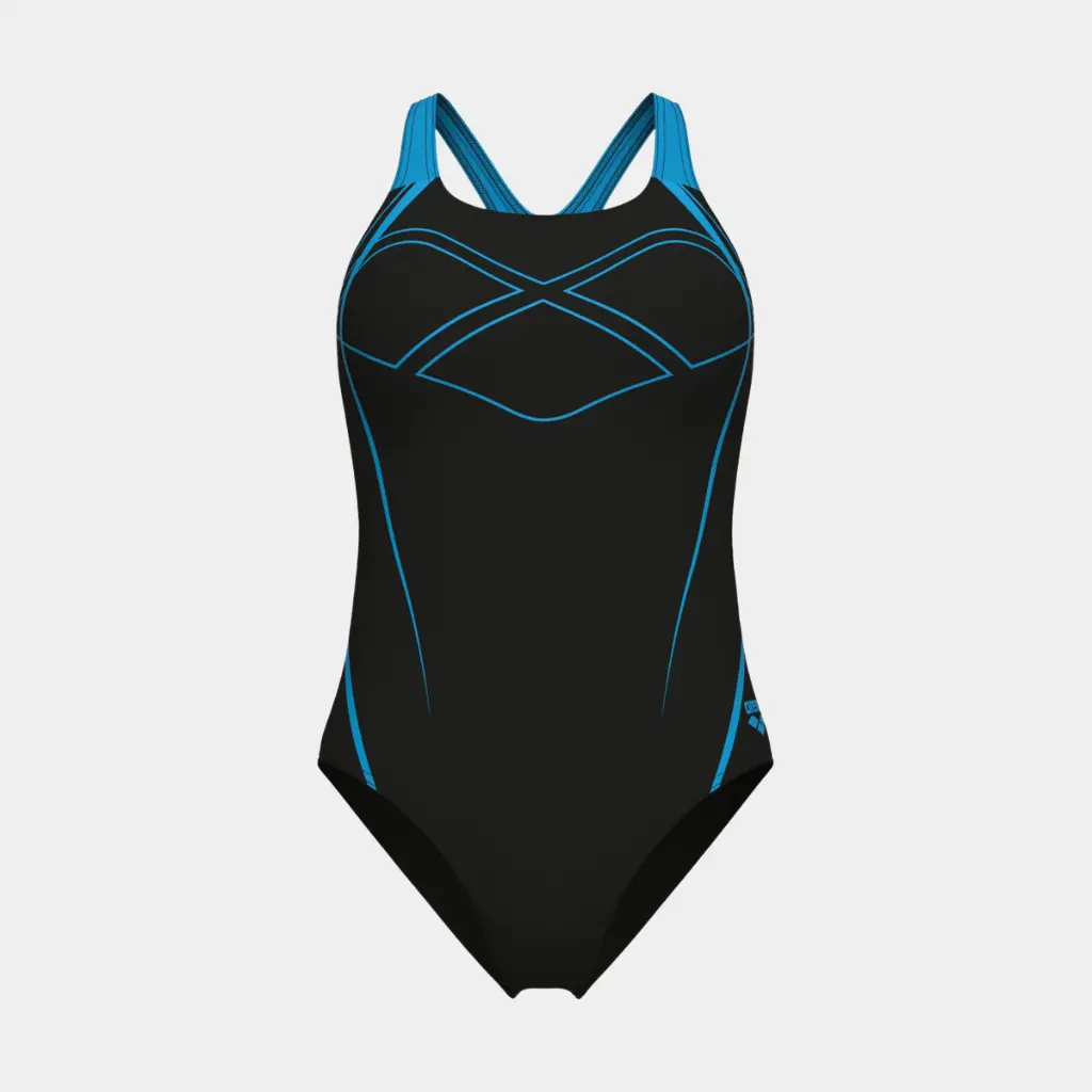 Graphic Swimsuit Women Black / Turquoise