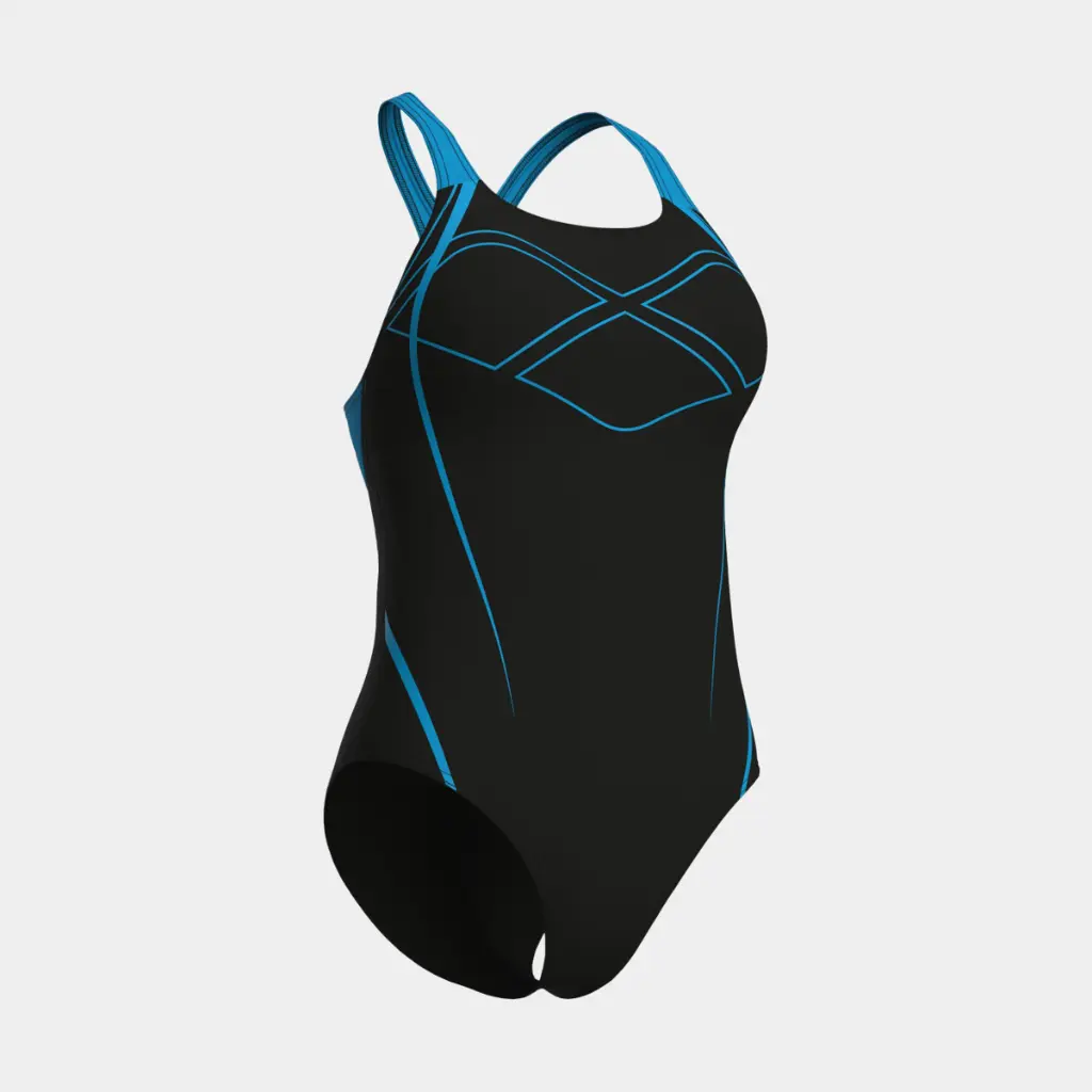 Graphic Swimsuit Women Black / Turquoise