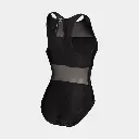 Mesh Panels Swimsuit Vent Back Women Black