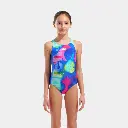 Spray Paint Swimsuit Kids Navy / Water