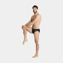 Team Swim Brief Solid Black / White