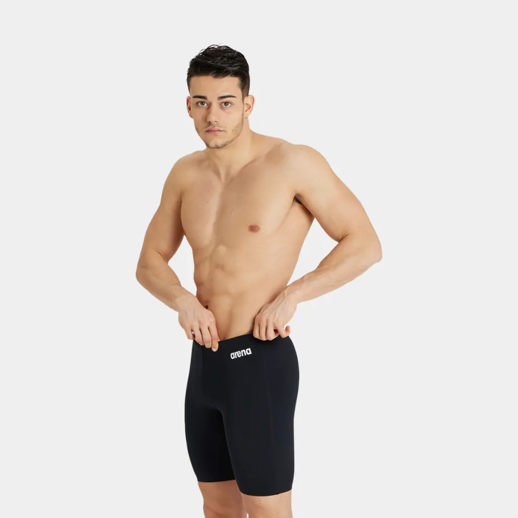Team Swim Jammer Solid Black / White