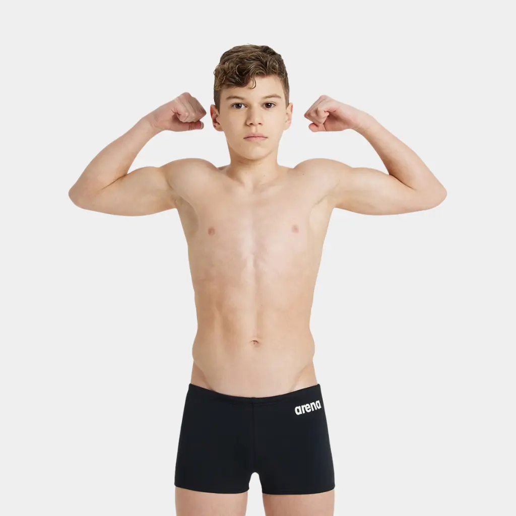 Team Swim Short Solid Kids Black / White