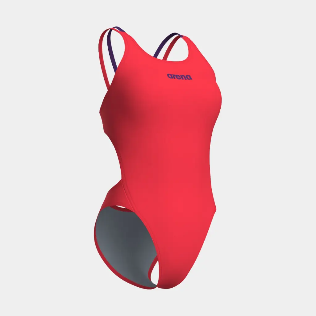 Tech Multi Solid Swimsuit Women Bright Coral / Plum