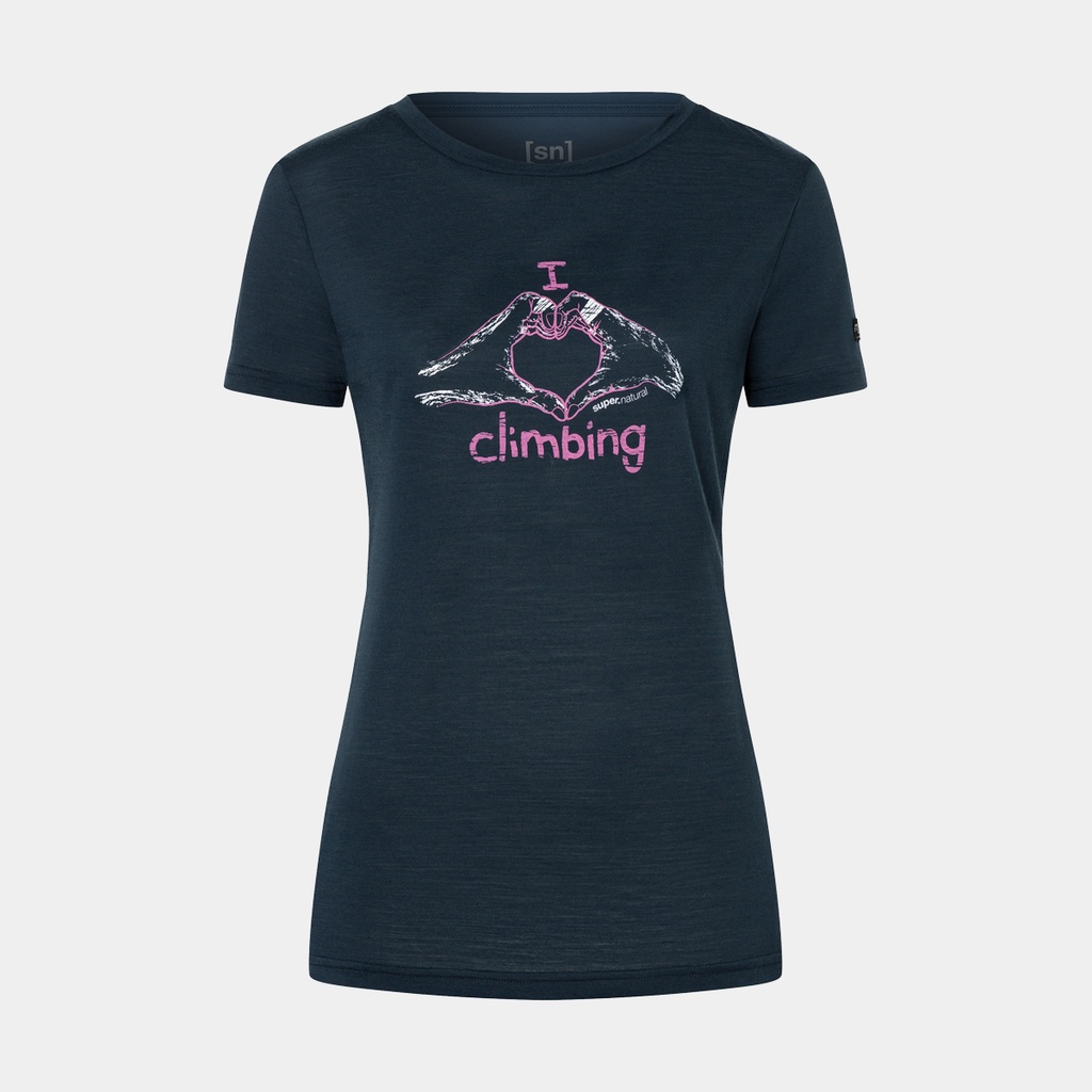 I love Climbing Tee Women Blueberry / Orchid / Natural White