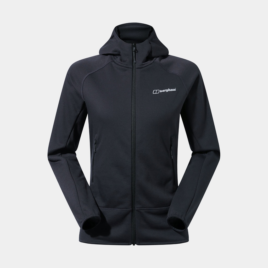 Heuberg Hoody Polartec Fleece Jacket Women Black / Grey