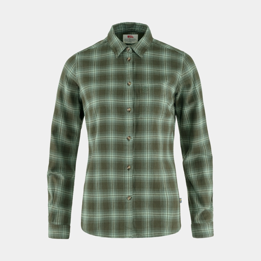 Övik Flannel Shirt Women Deep Forest / Patina Green