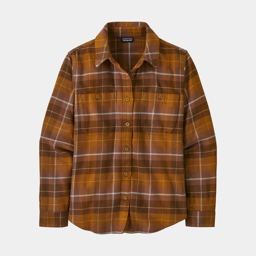 Long Sleeves Fjord Flannel Shirt Women Happy Camper: Shelter Brown