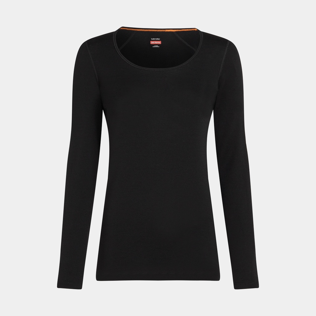 Tech Long Sleeves Scoop 260 Women Black