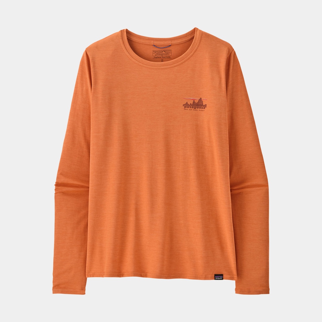 Long-Sleeved Cap Cool Daily Graphic Shirt Women '73 Skyline: Rock Melon X-Dye