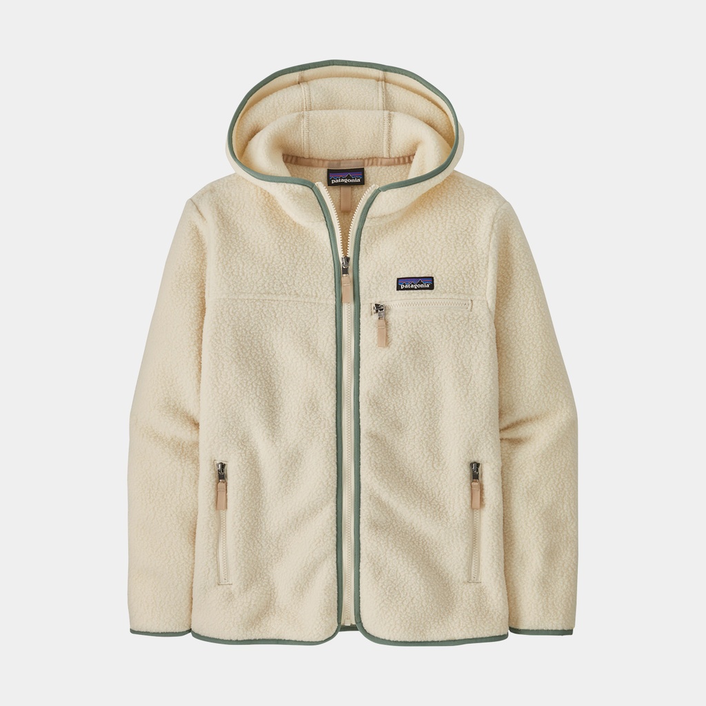 Retro Pile Hoody Women Natural w/Ellwood Green