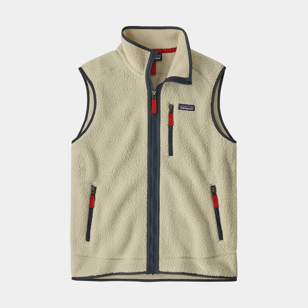 Retro Pile Fleece Vest Pelican w/Smolder Blue