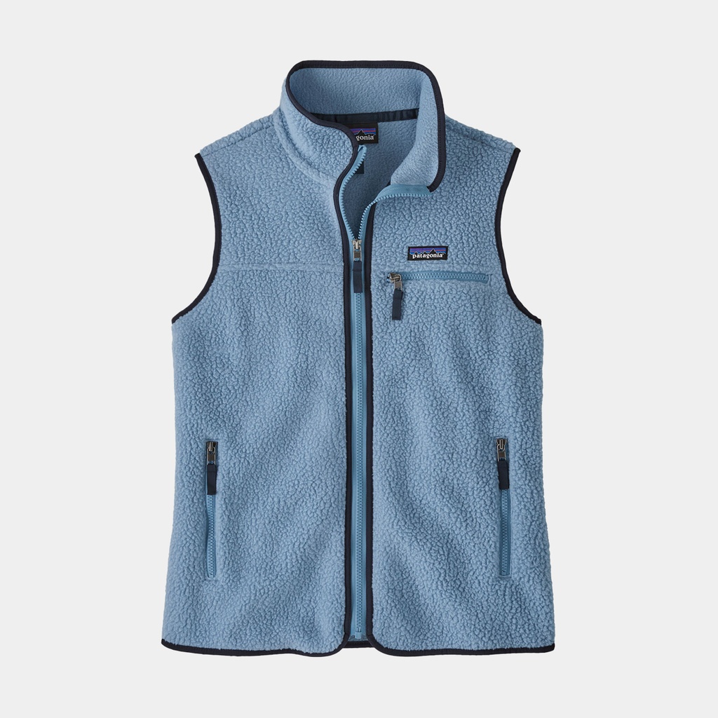 Retro Pile Fleece Vest Women Barnacle Blue