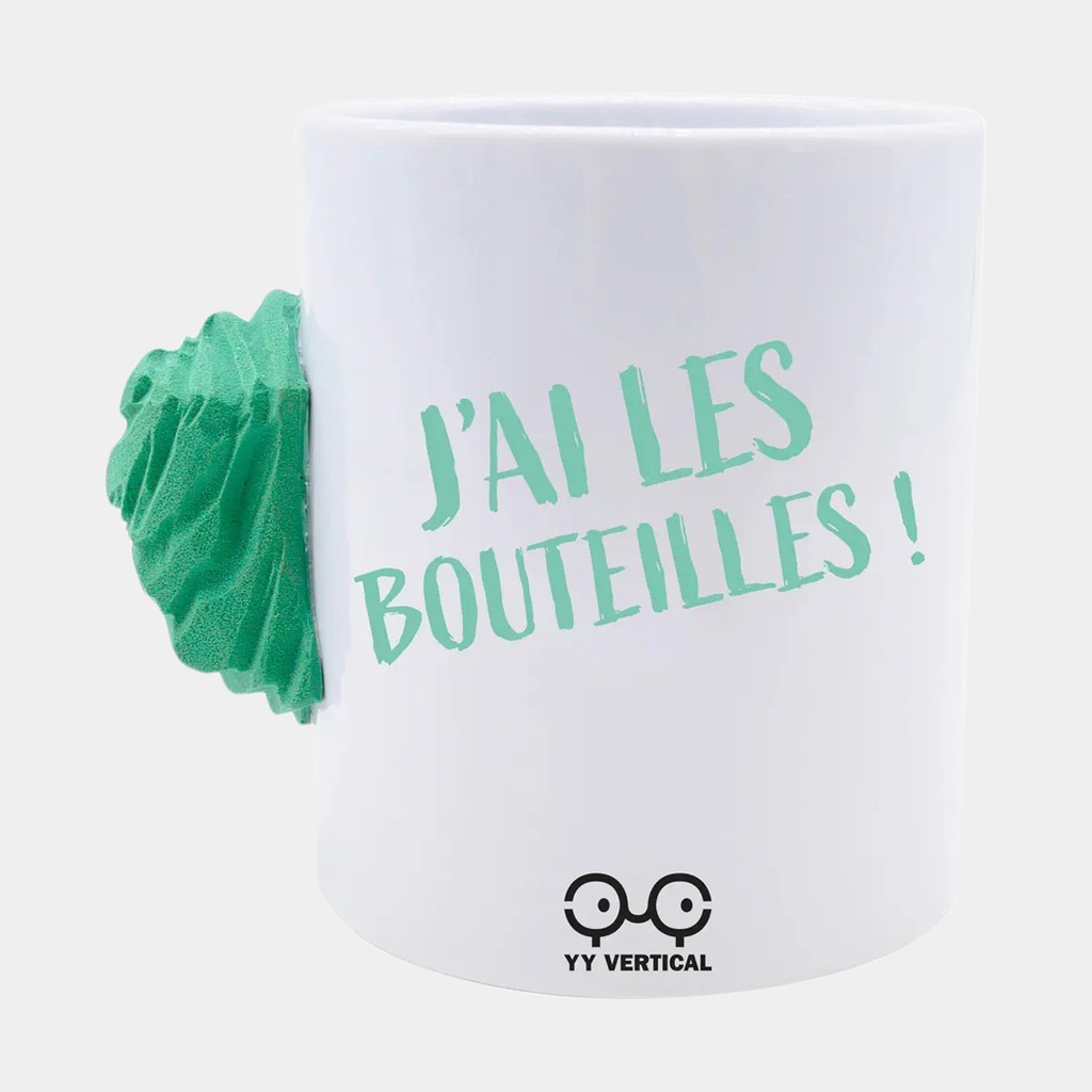 Climbing Mug Green "J'ai Les Bouteilles !" 