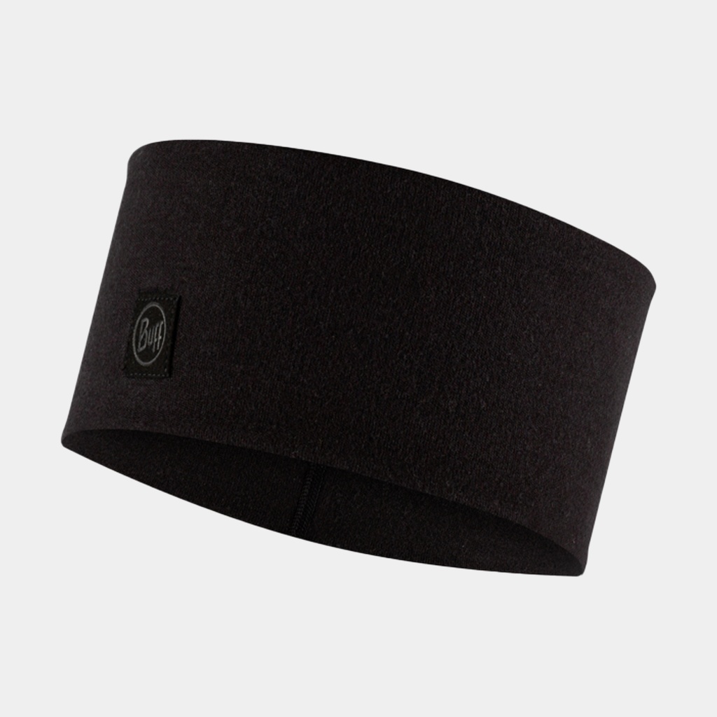 Merino Wide Headband Solid Black