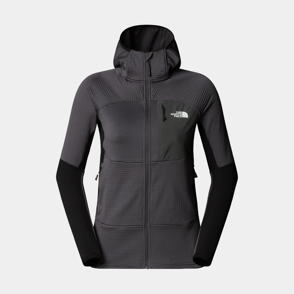 Polartec Powergrid Stormgap Hoodie Women Anthracite Grey / TNF Black