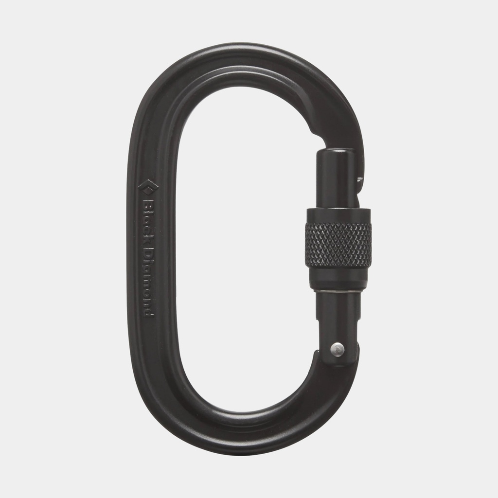 Oval Keylock Screwgate Carabiner Black