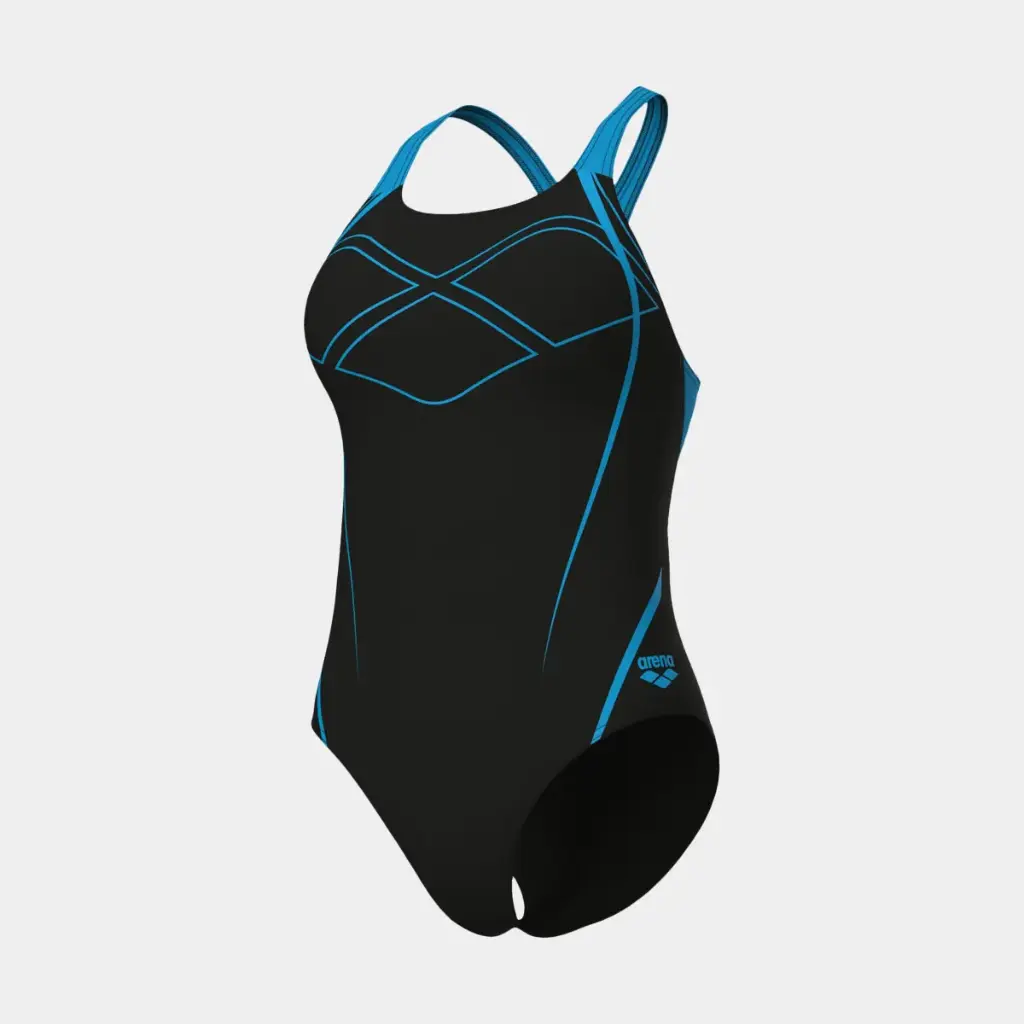 Graphic Swimsuit Women Black / Turquoise