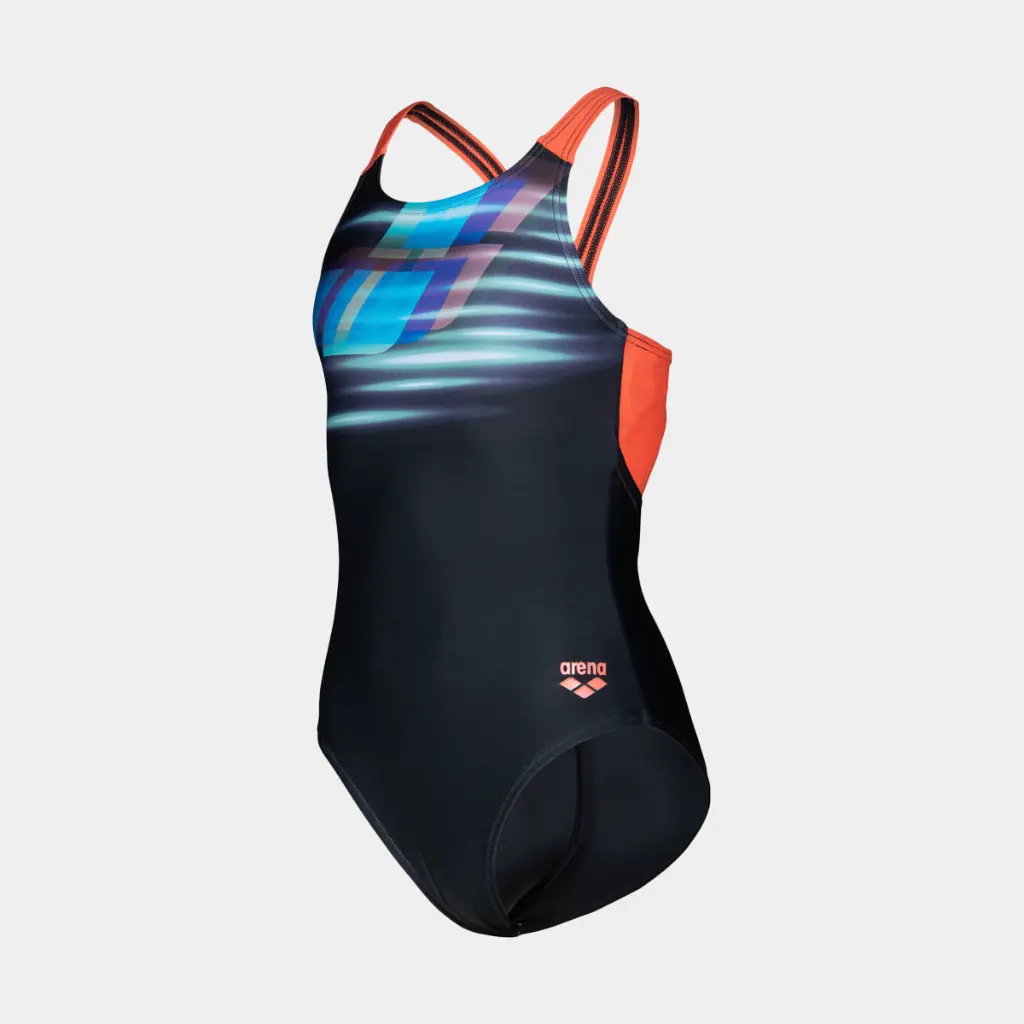 Fading Swimsuit Kids Black / Calypso / Coral