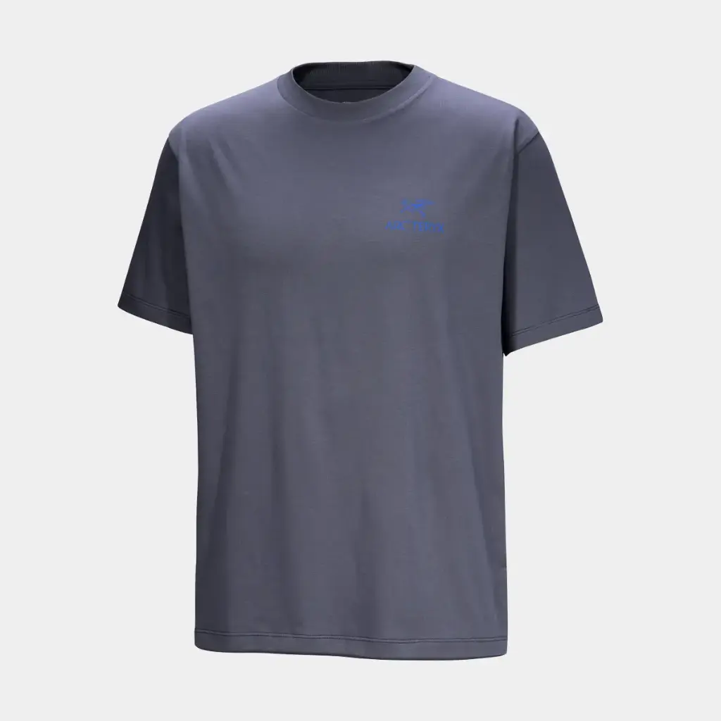 Kragg SL Cotton Bird Word Short Sleeves Dark Stratus / Fluidity