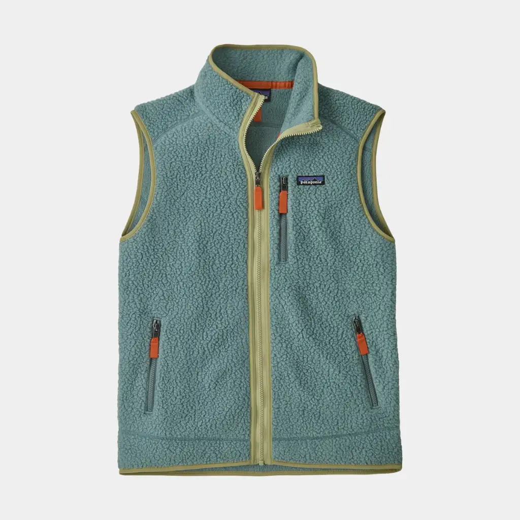 Retro Pile Fleece Vest Blue Sage