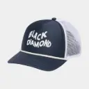 Flat Bill Trucker Hat Charcoal / White Wavy Black Diamond