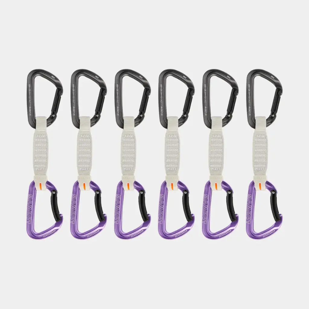 6 Pack Workhorse Keylock Quickdraws 12 cm Grey / Alpine Calamint