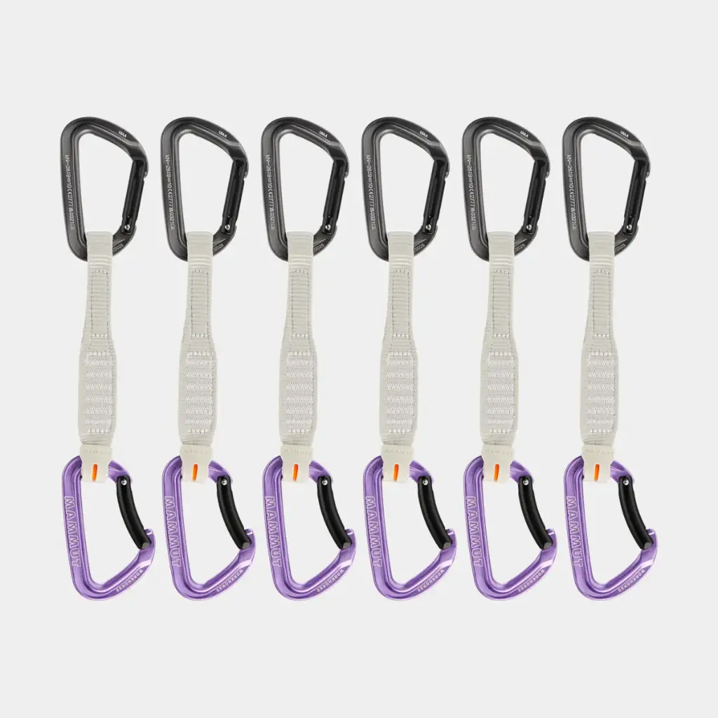 6 Pack Workhorse Keylock Quickdraws 17cm Grey Alpine / Calaminte