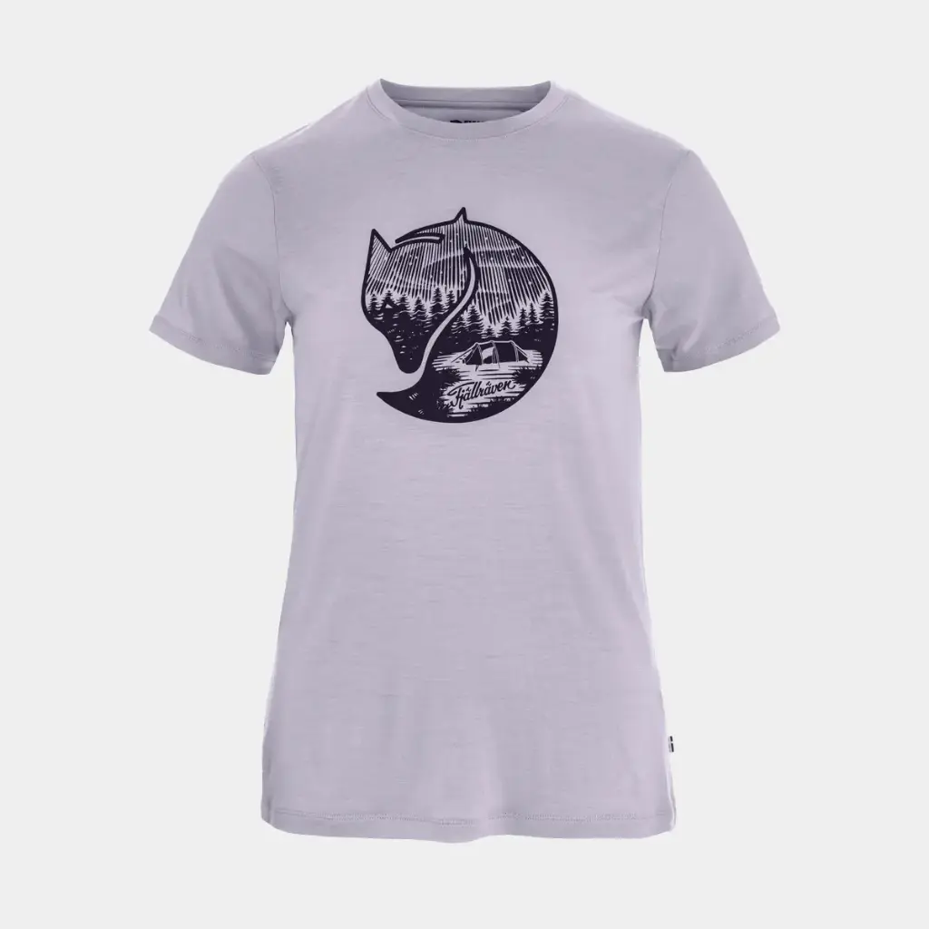 Abisko Wool Fox Short Sleeve Women Lavender Mist / Dark Navy