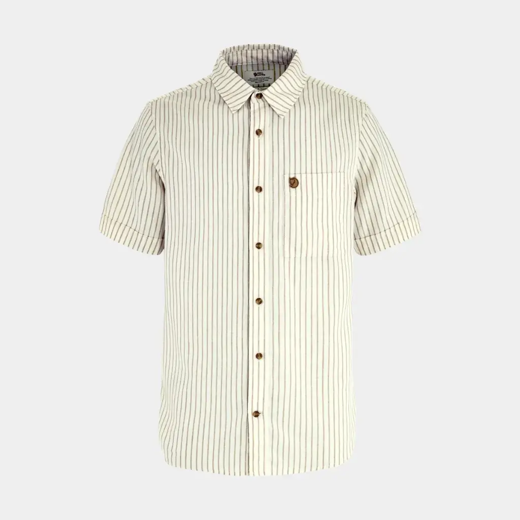 Övik Travel Shirt Short Sleeves Chalk White / Sand Stone