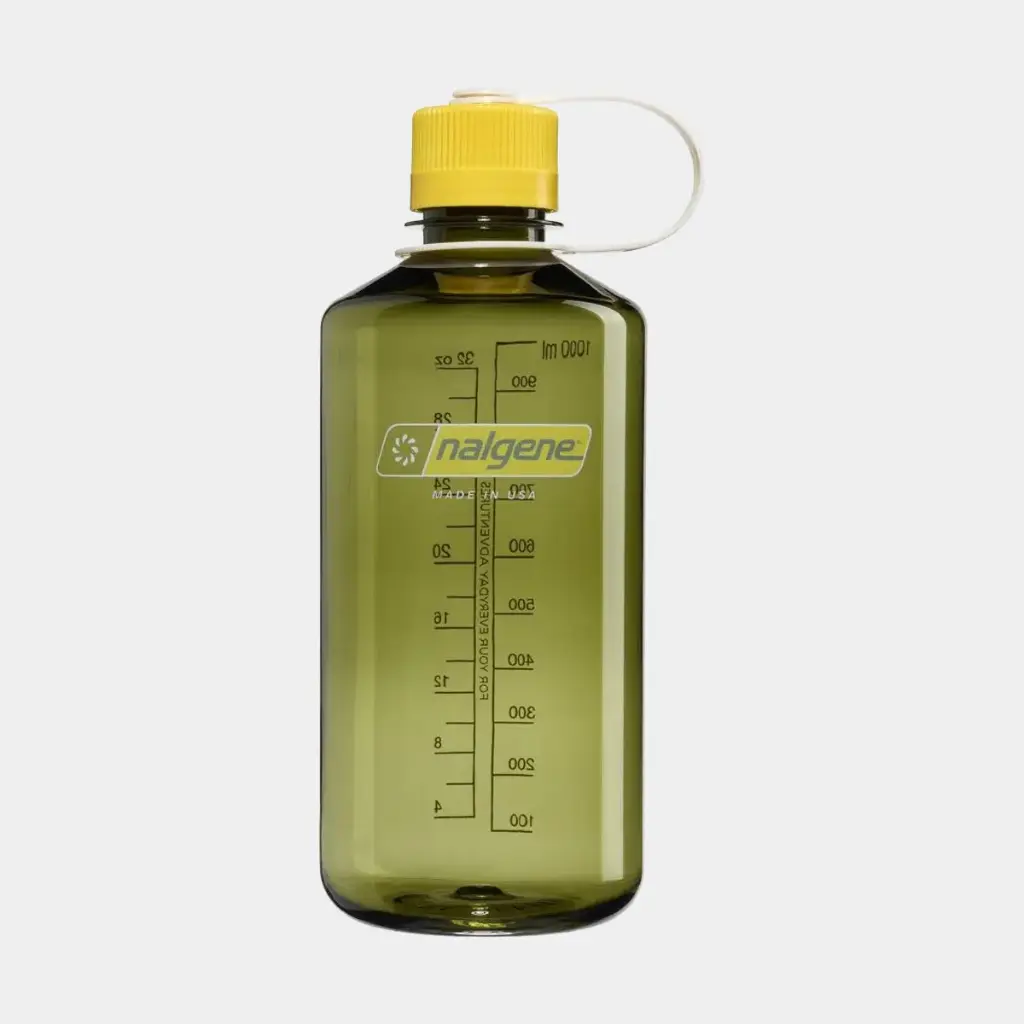 Drinking Bottle Narrow Mouth Sustain 1000ml Oil Green w/ Freesia