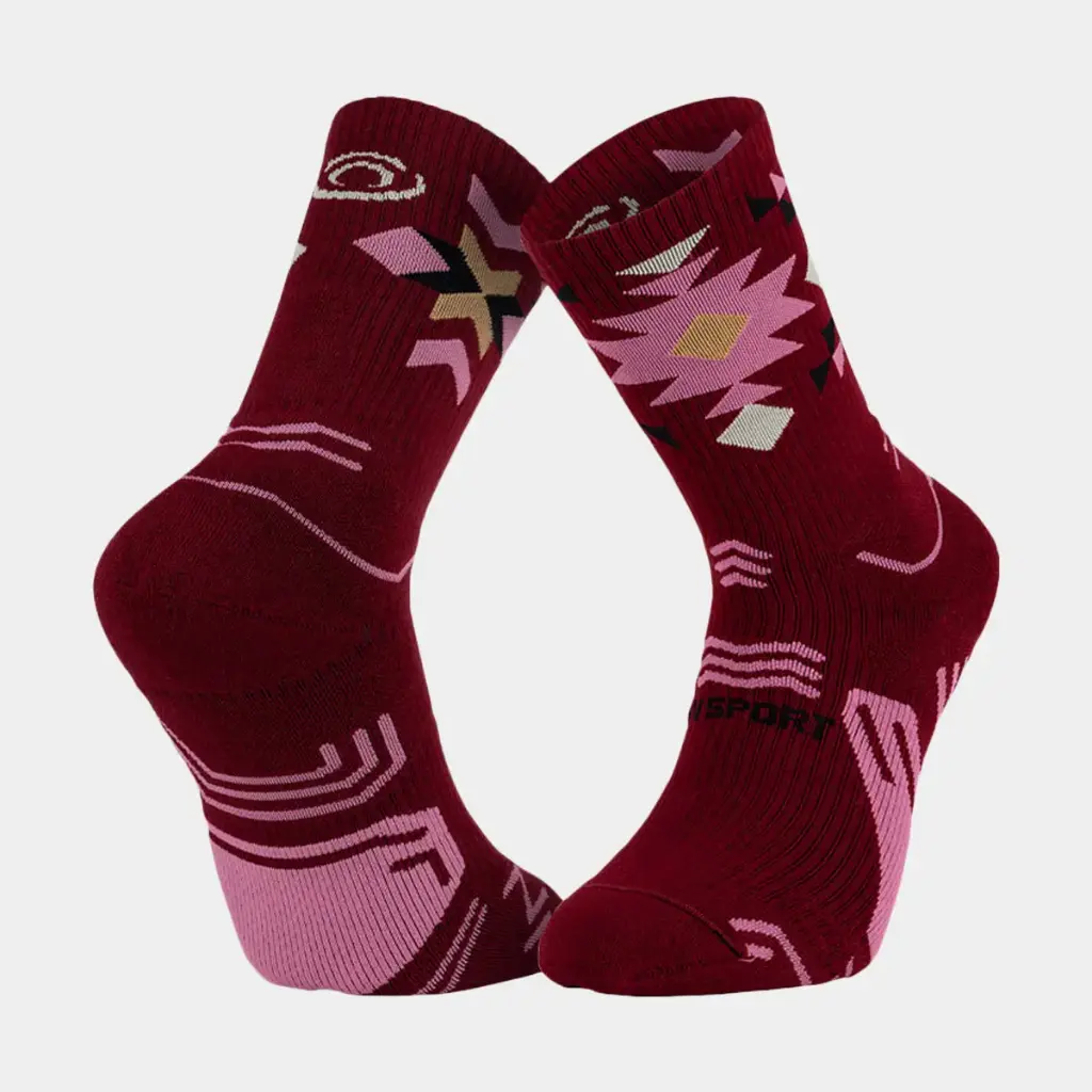 Socquettes Trek GR Lyocell High Aztec Bordeaux