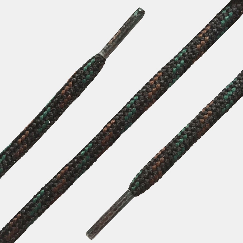 Lacets demi-ronds Noir / Brun / Vert