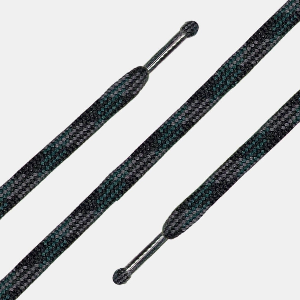 Lacets plats Noir / Gris / Vert