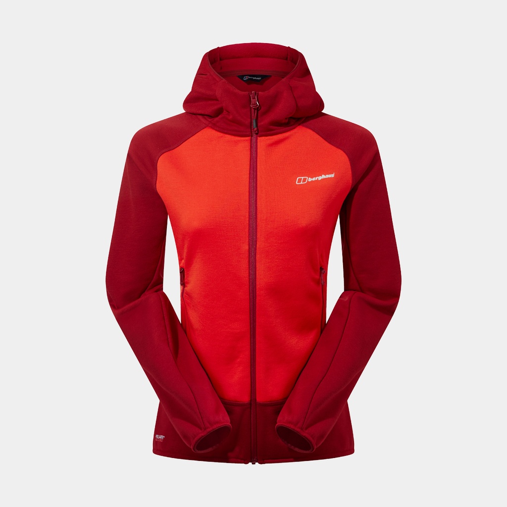 Heuberg Hoody Polartec Fleece Jacket Women Poinciana / Red Dahlia