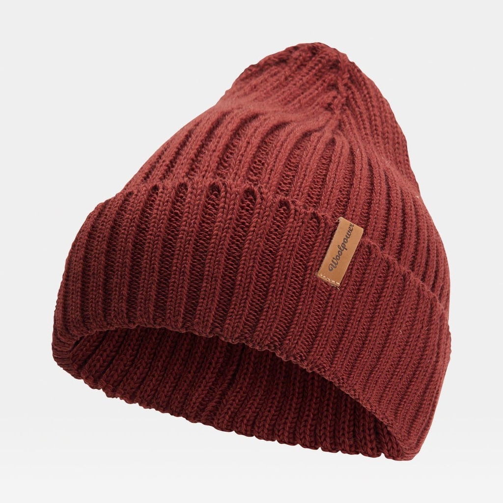 Beanie Rib Rust Red